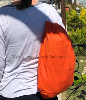 (12 Pack) Wholesale Economy Cotton Drawstring Backpacks, Reusable Sports Bags  DB12