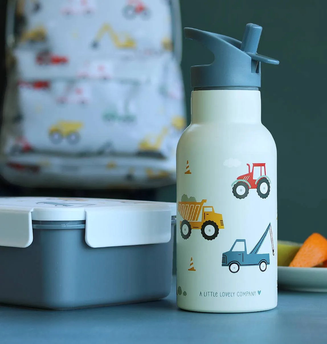 A Little Lovely Company - Kids Stainless Steel Drink / Water Bottle: Vehicles, Cars