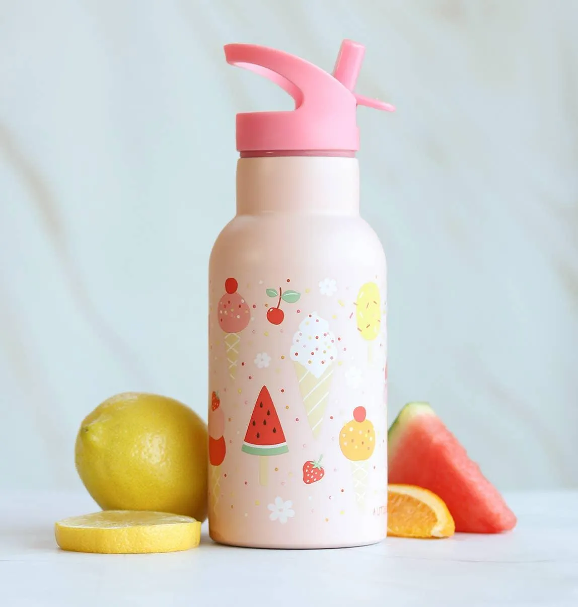 A Lovely Little Company - Kids Stainless Steel Drink / Water Bottle: Ice Cream