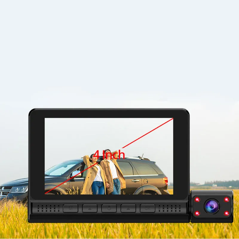 ABS Car 4 Inch Driving Recorder HD 1080P Three-Lens Touch