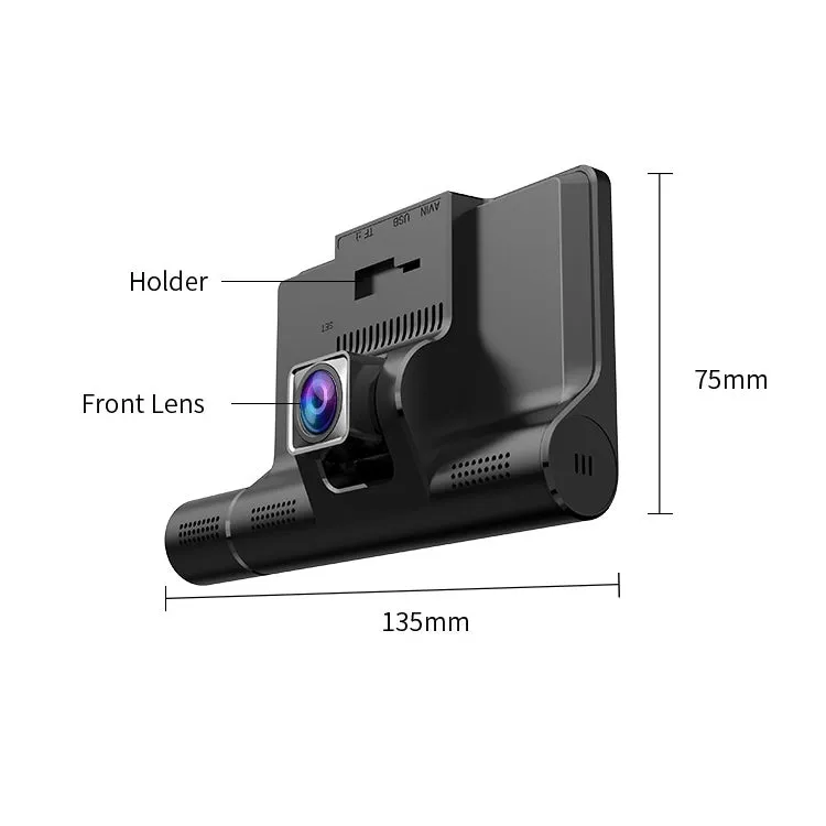 ABS Car 4 Inch Driving Recorder HD 1080P Three-Lens Touch