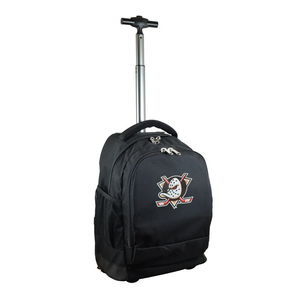 Anaheim Ducks Premium Wheeled Backpack in Black