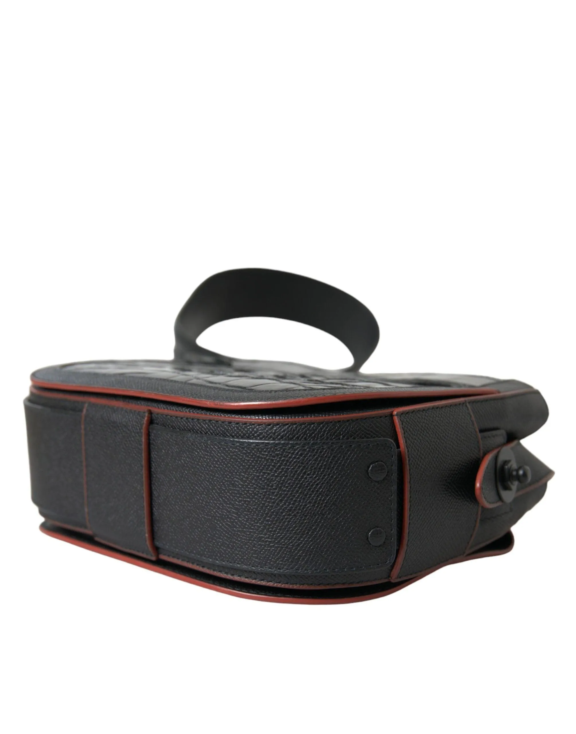 Balenciaga Leather Alligator Camera Bag In Noir