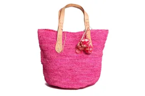 Bondi Raffia Beach Bag in Pink