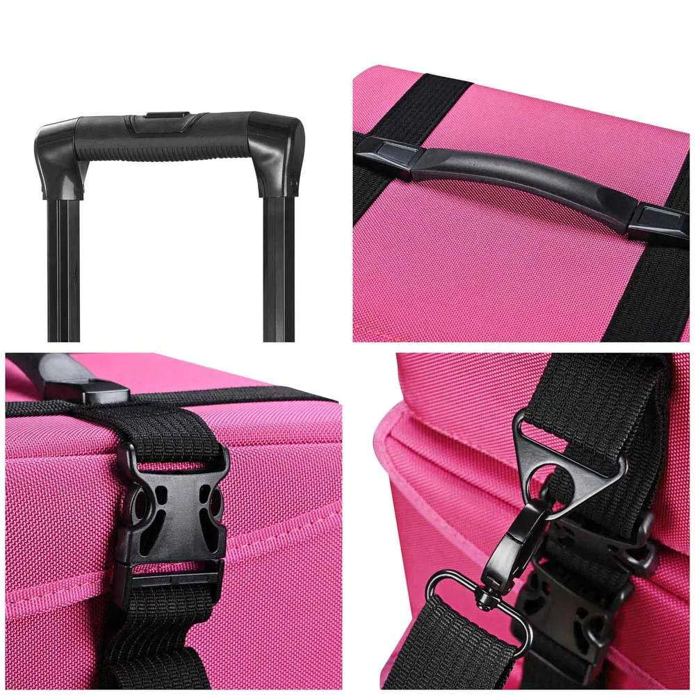 Byootique MassLux Deep Pink 2in1 Rolling Soft Makeup Case