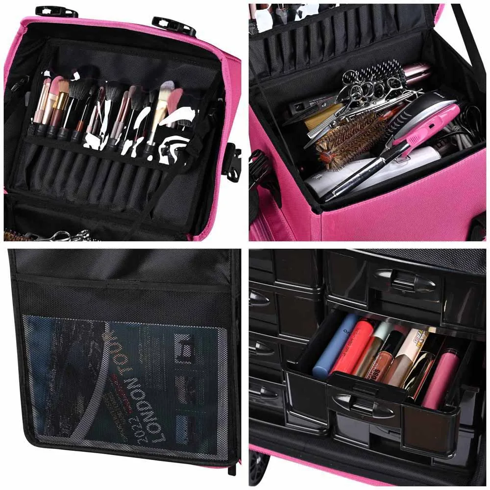 Byootique MassLux Deep Pink 2in1 Rolling Soft Makeup Case