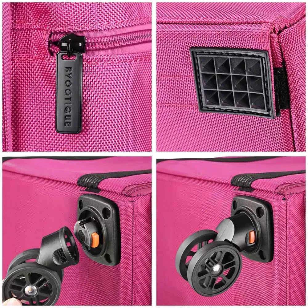 Byootique MassLux Deep Pink 2in1 Rolling Soft Makeup Case