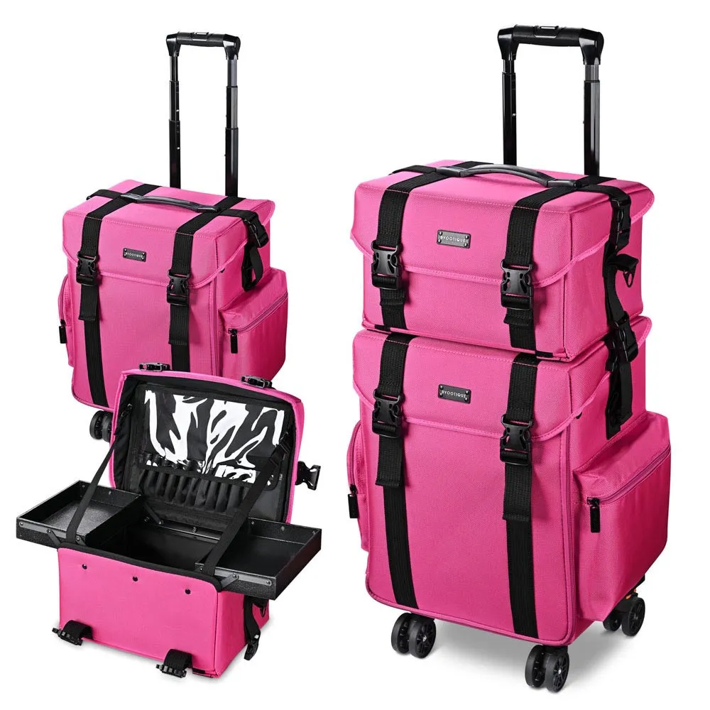 Byootique MassLux Deep Pink 2in1 Rolling Soft Makeup Case