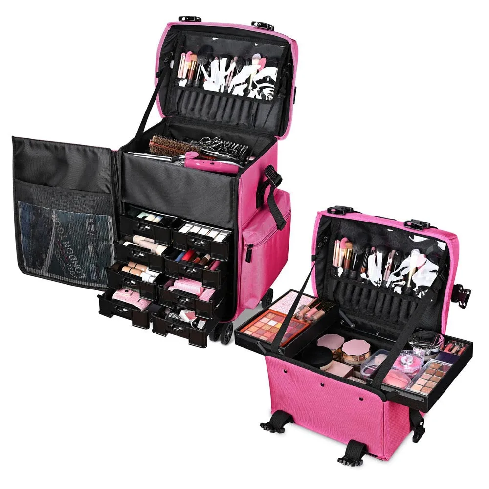 Byootique MassLux Deep Pink 2in1 Rolling Soft Makeup Case
