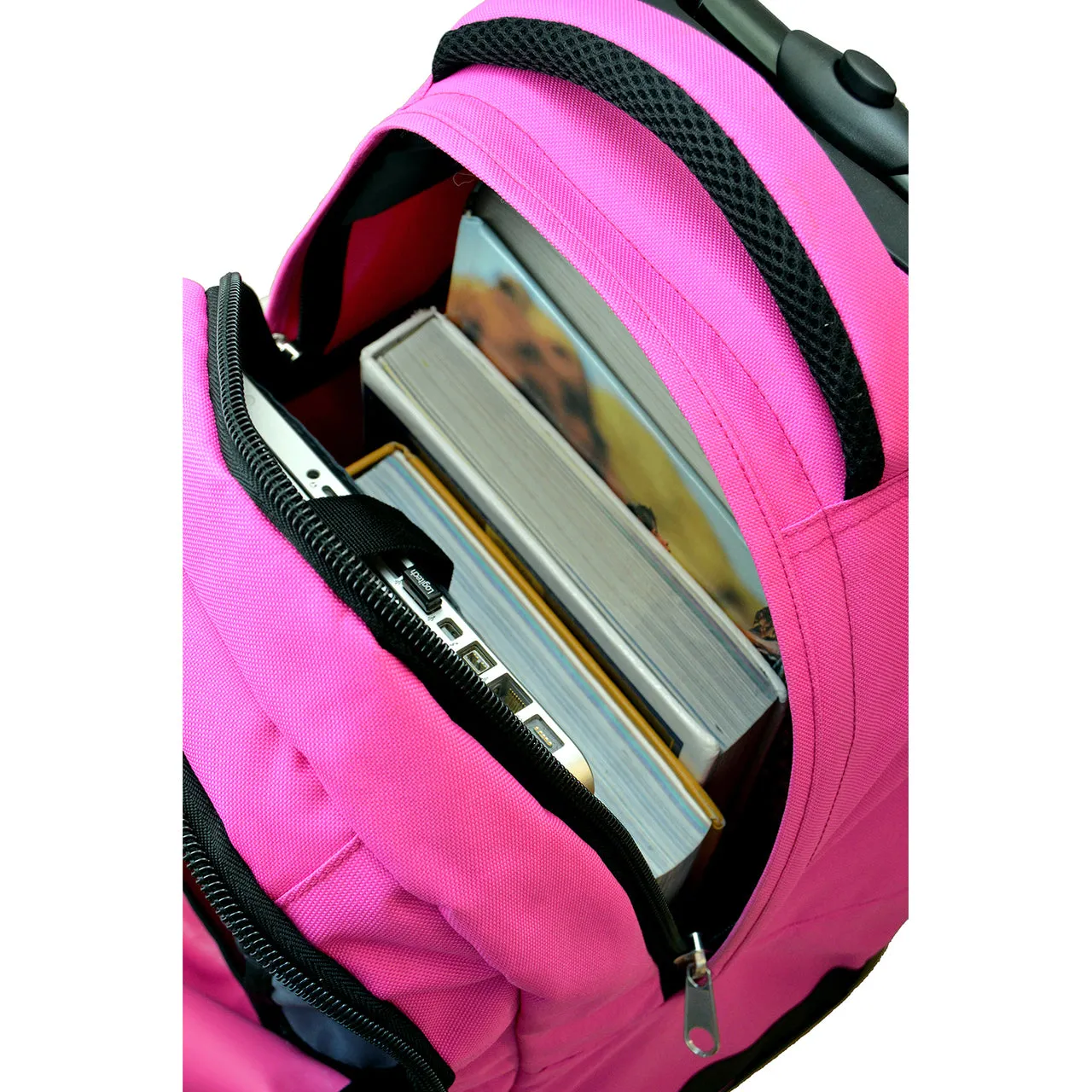 Calgary Flames Premium Wheeled Backpack in Pink
