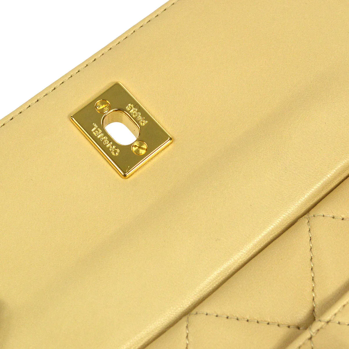 CHANEL 1994-1996 Pocket Camera Bag Mini Beige Lambskin 26315