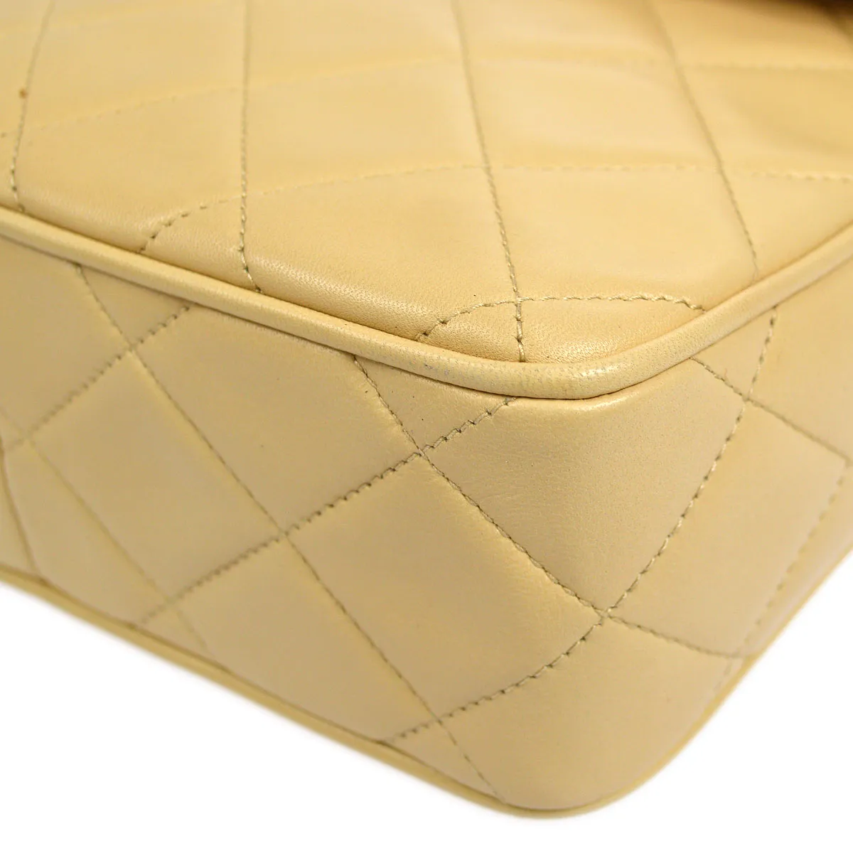 CHANEL 1994-1996 Pocket Camera Bag Mini Beige Lambskin 26315