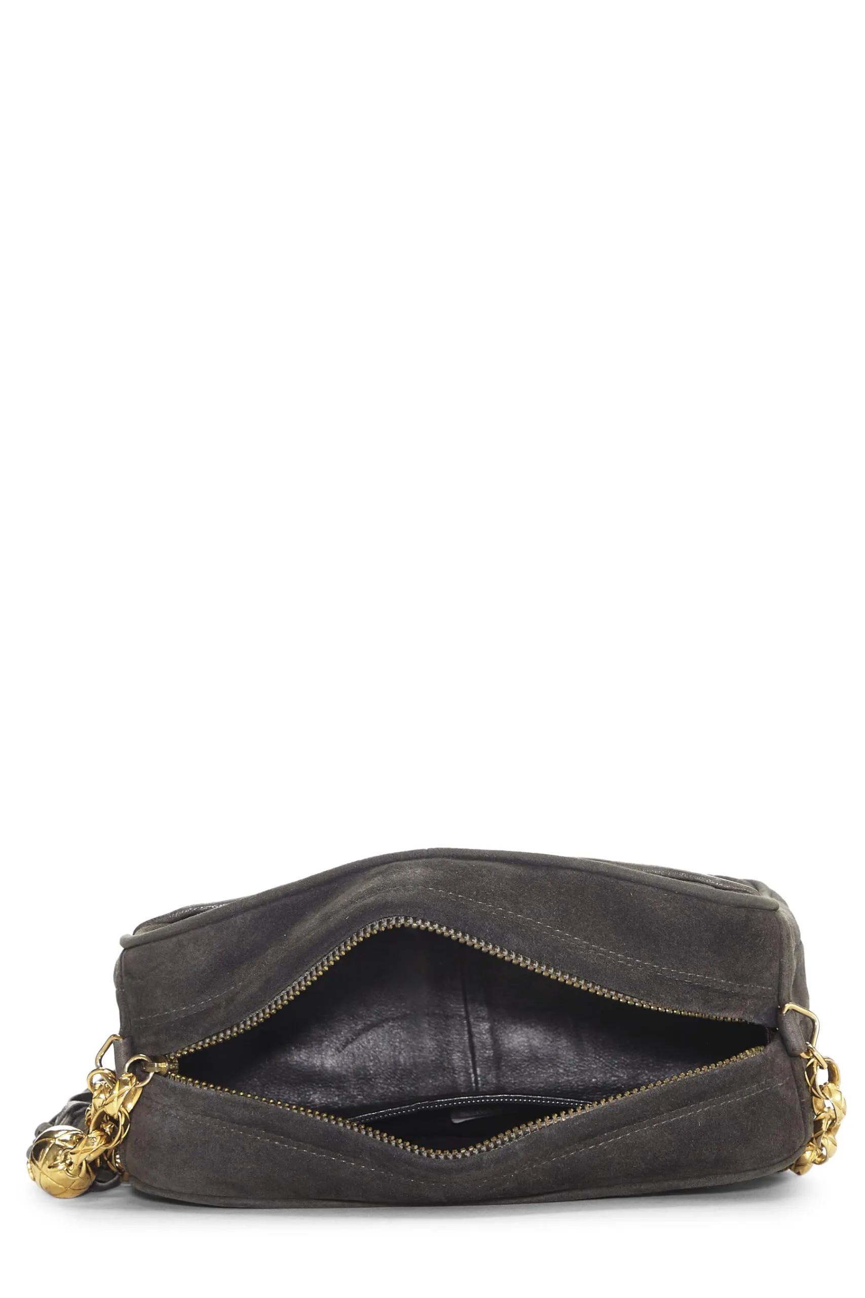 Chanel,  Grey Suede Pocket Camera Bag Mini, Grey