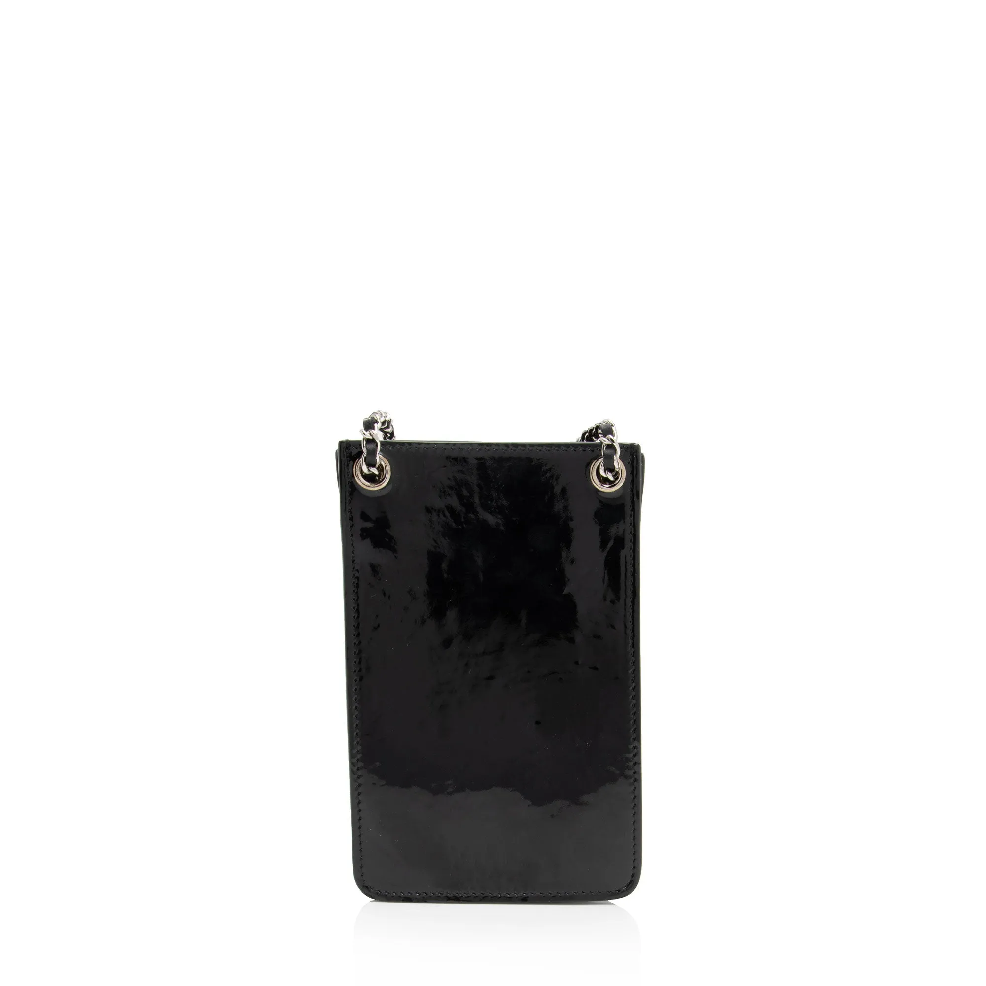 Chanel Patent Leather CC Phone Holder Crossbody (SHF-VnP7Do)