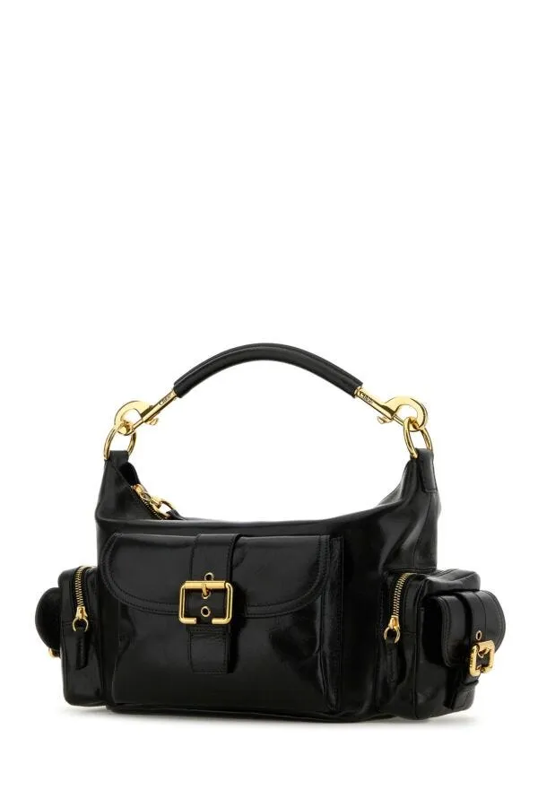 Chloe Women Black Leather Camera Bag Handbag