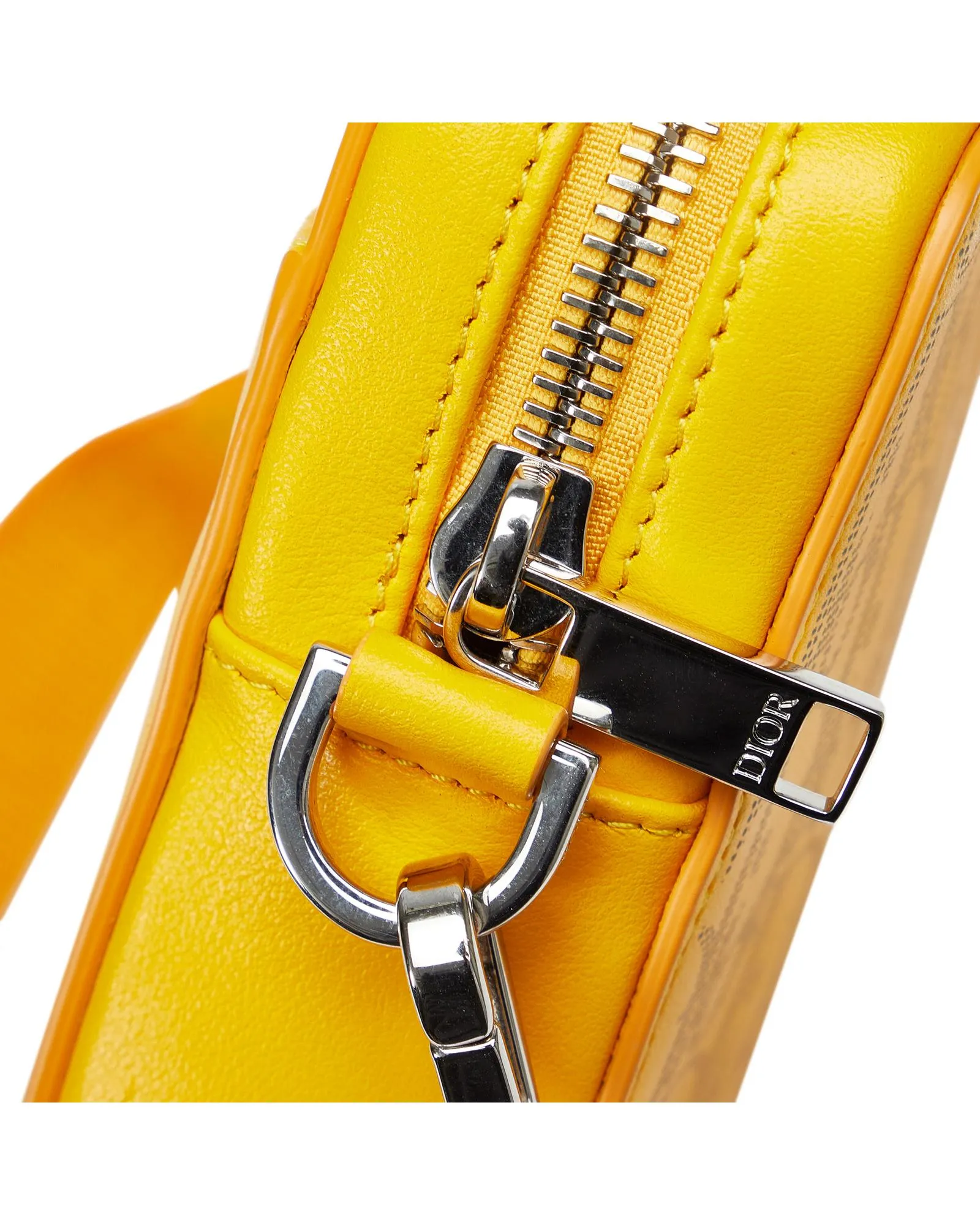 Dior Saddle Phone Pouch in Yellow Leather