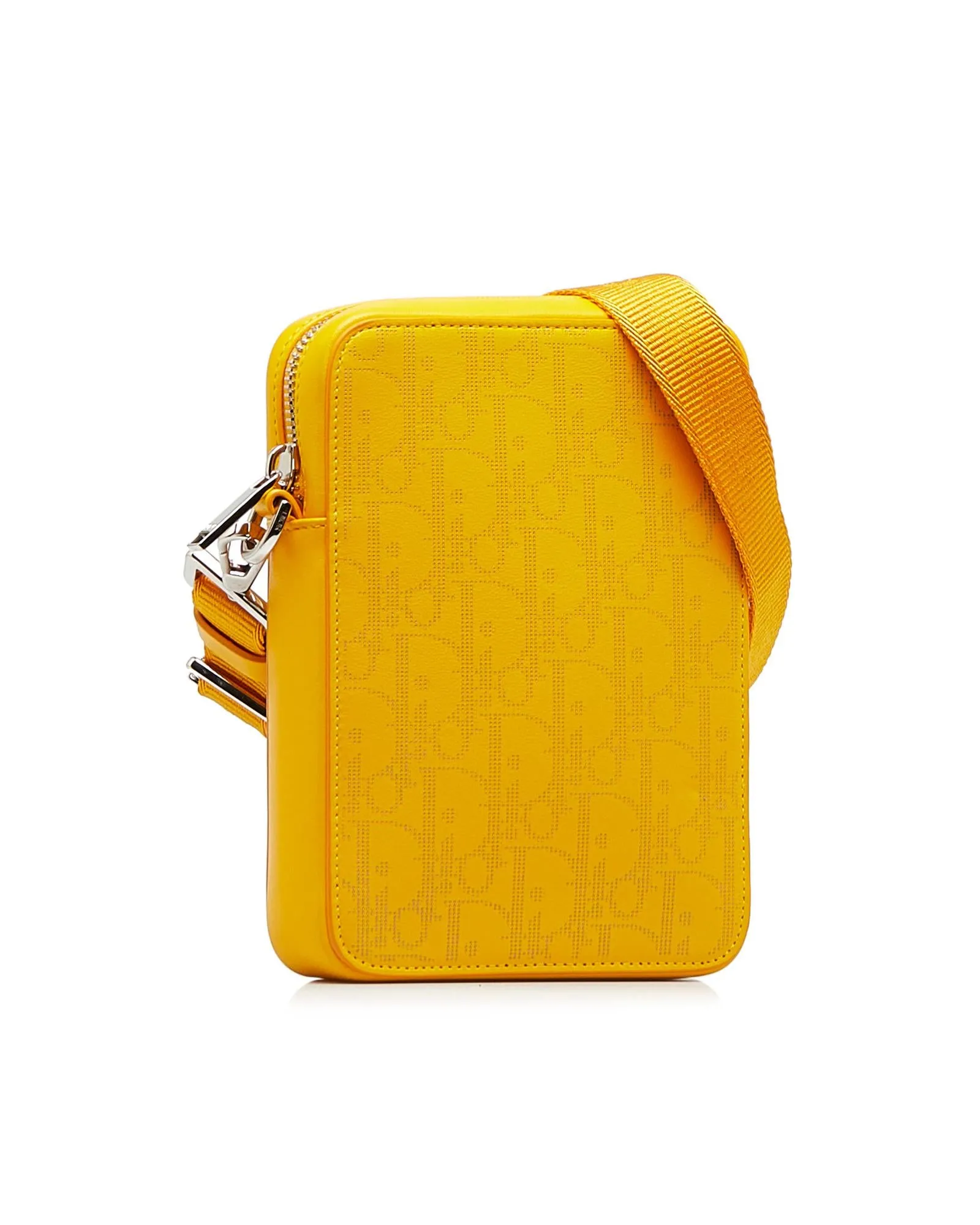Dior Saddle Phone Pouch in Yellow Leather