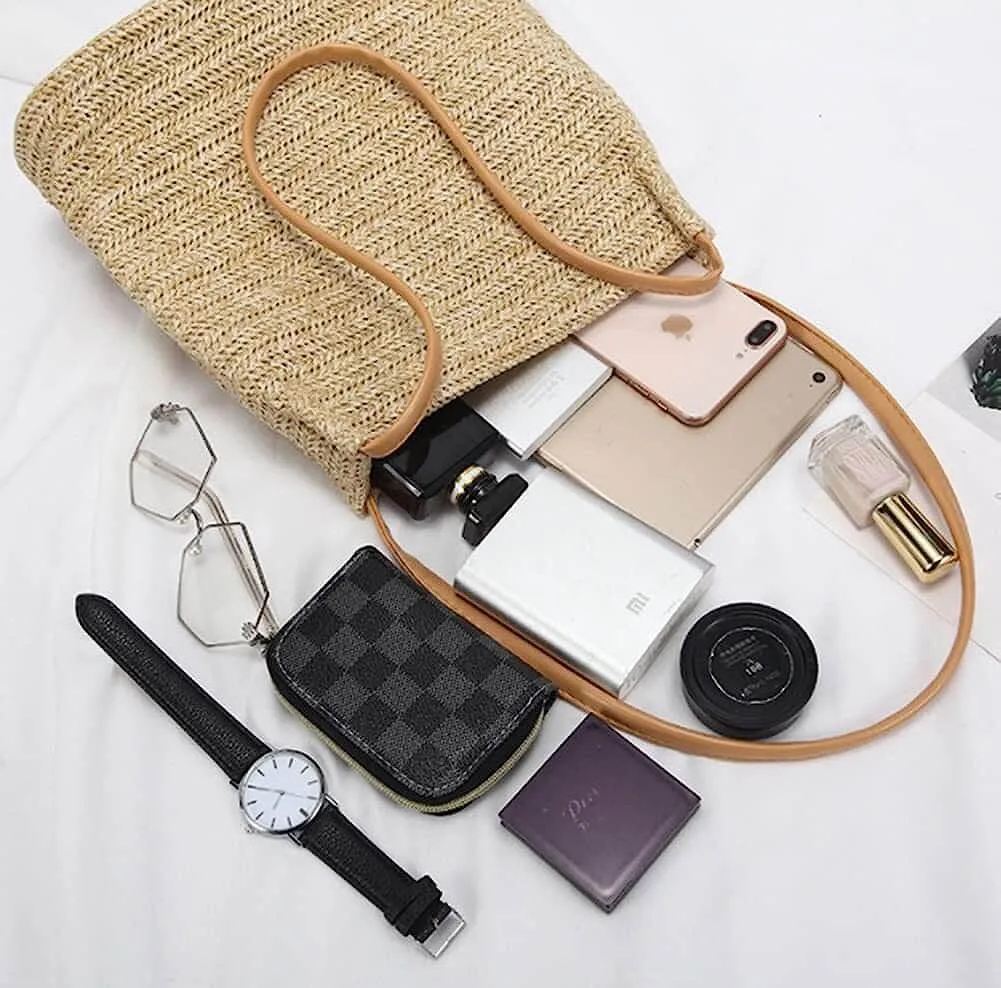 Fashion Straw Shoulder Tote Bag-Showtown