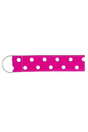 Grosgrain Key Rings | Hot Pink /White Spot
