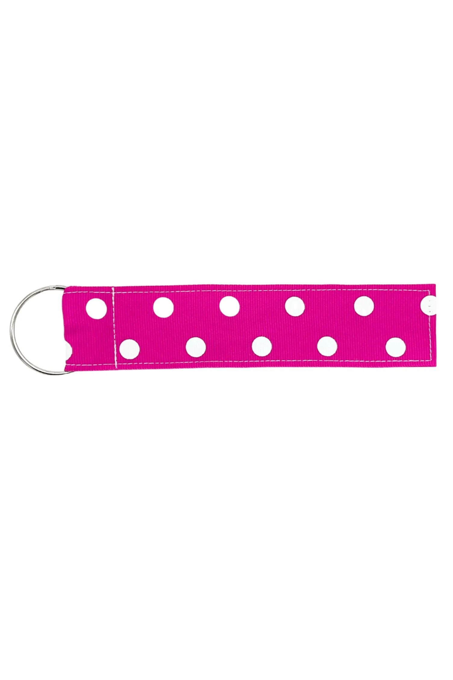 Grosgrain Key Rings | Hot Pink /White Spot