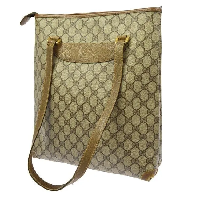 Gucci Guccissima Canvas Leather G Logo Print In Brown Tote