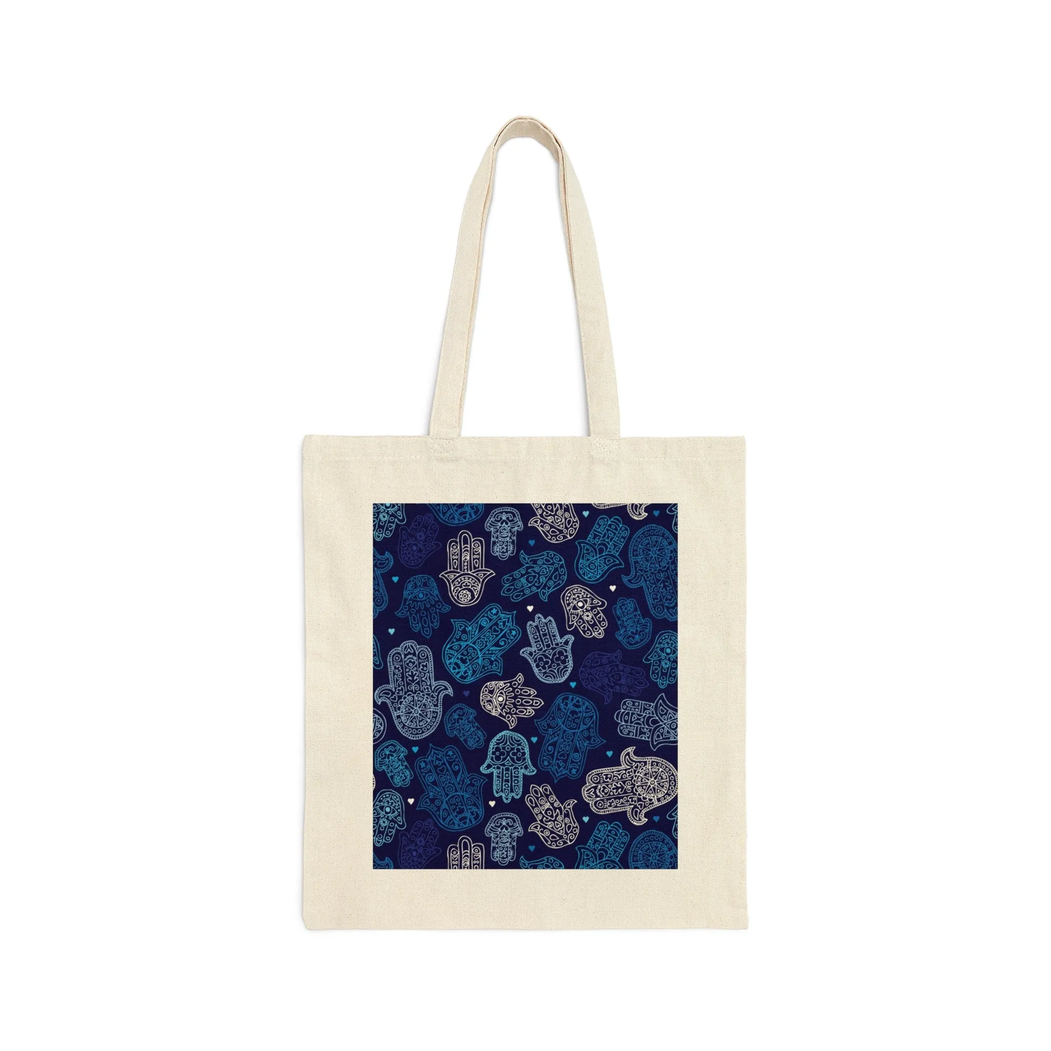 Hamsa Blue Collage Tote Bag