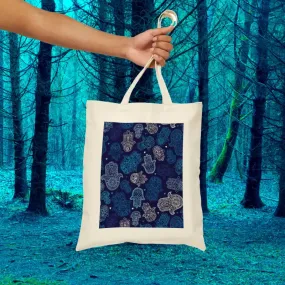 Hamsa Blue Collage Tote Bag