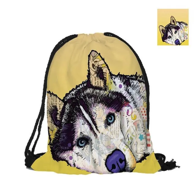 Husky Double Sides Men Women School Bag