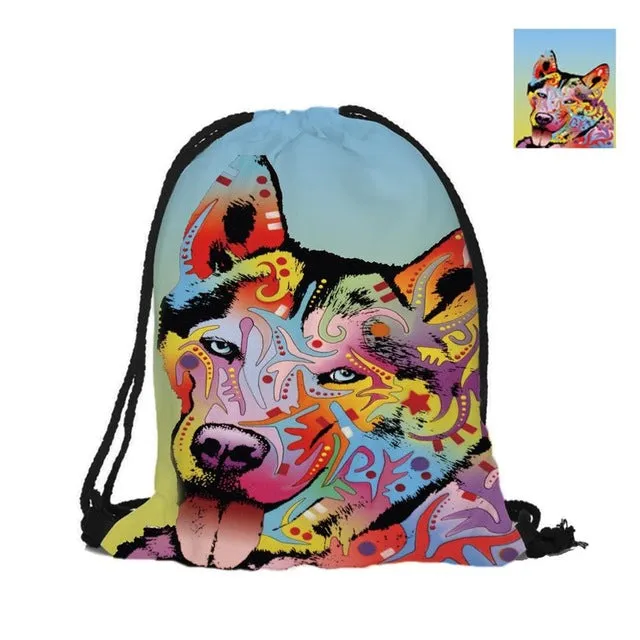 Husky Double Sides Men Women School Bag