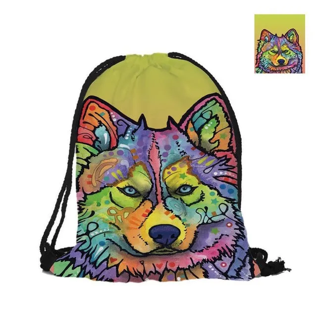 Husky Double Sides Men Women School Bag