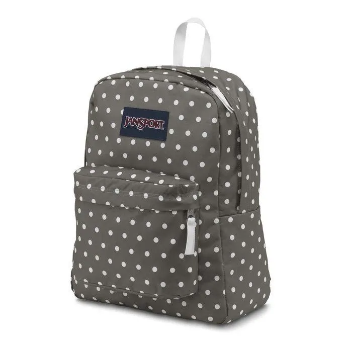 JANSPORT GREY & WHITE DOTS BACKPACK FOR GIRLS