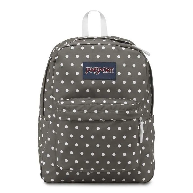 JANSPORT GREY & WHITE DOTS BACKPACK FOR GIRLS