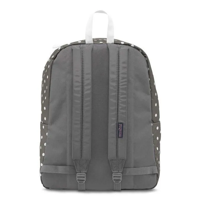 JANSPORT GREY & WHITE DOTS BACKPACK FOR GIRLS
