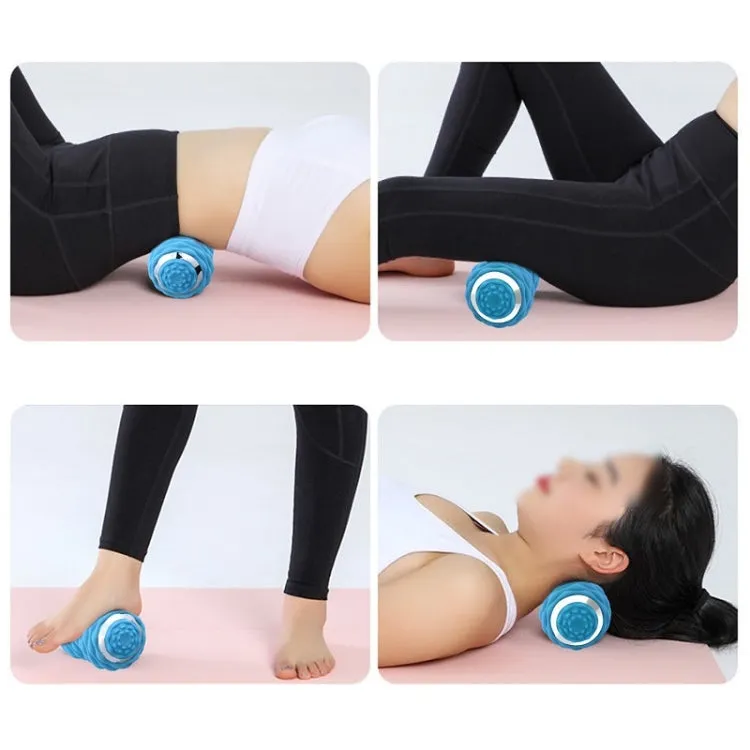 Massage Fitness Electric Silicone Massage Ball Muscle Relaxation Fascia Ball Peanut Shape Yoga Ball(Blue)
