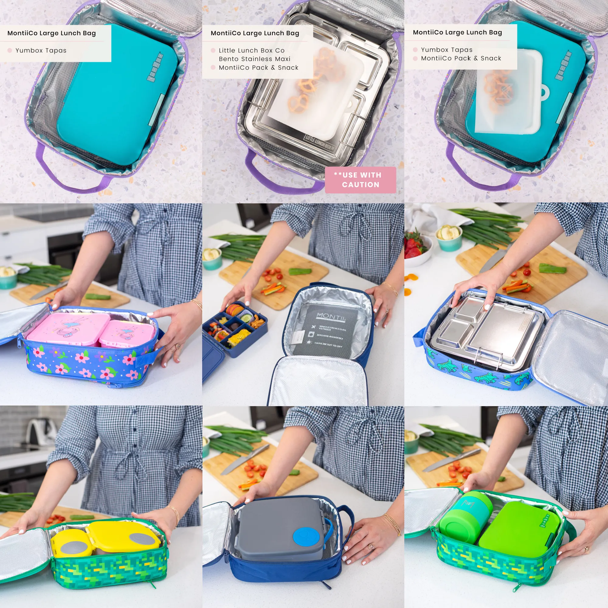 MontiiCo Large Insulated Lunch Bag - Construction