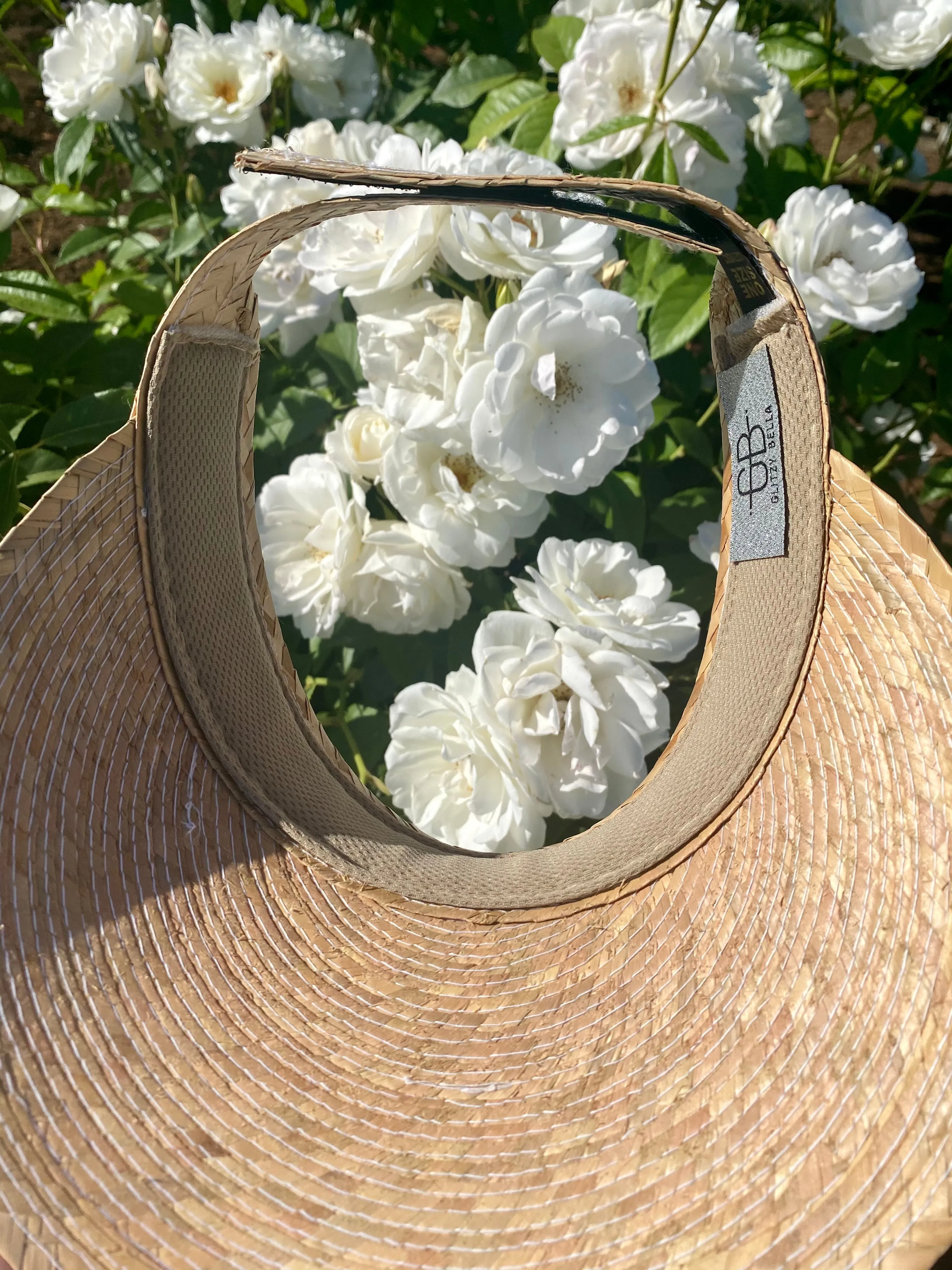 NEW!! Pressed Palm Sunblock Straw Visor
