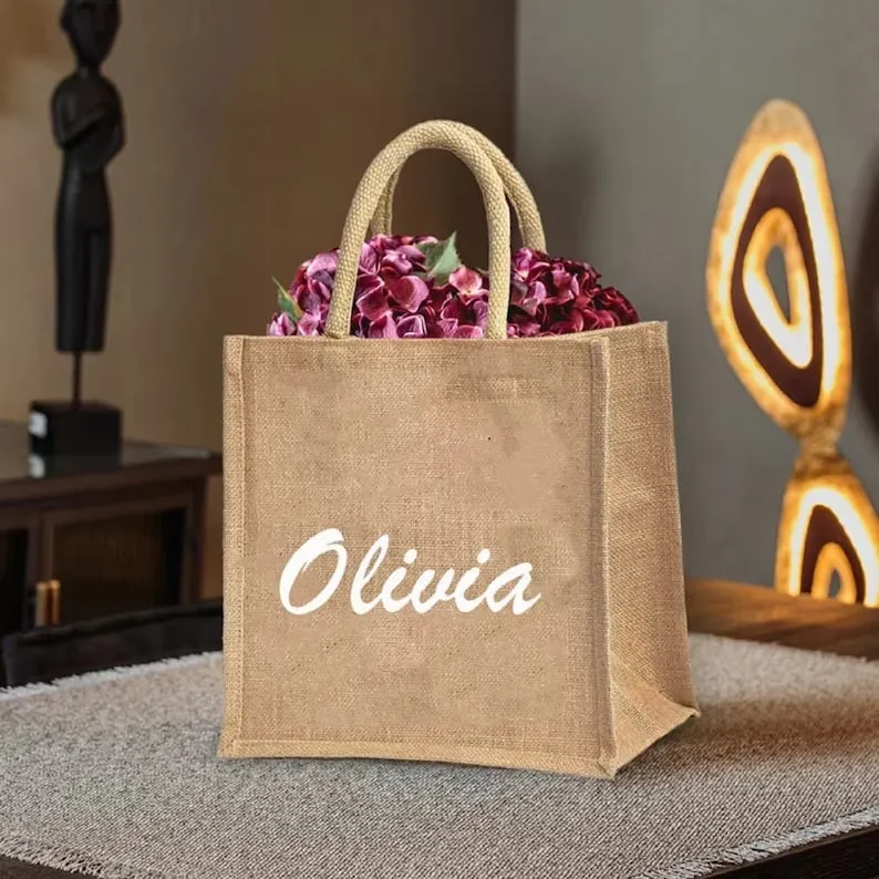 Personalized Beach jute Bag with Name