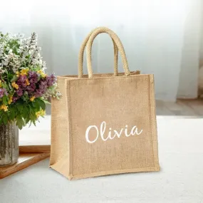 Personalized Beach jute Bag with Name