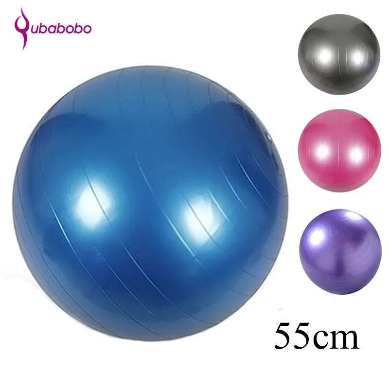 [QUBABOBO] 55cm Yoga Ball Pilates Balance Ball Fitness Exercise Sports Equipment Women Slimming Inflatable ball With Air Pump
