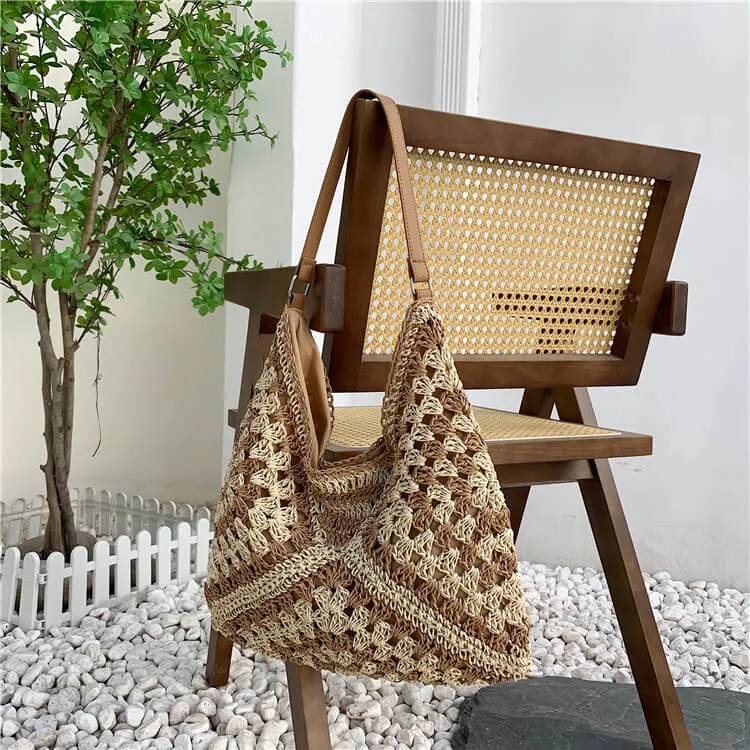 Raffia Seagrass Woven Straw Vacation Sling Bag-Showtown