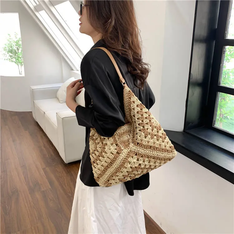Raffia Seagrass Woven Straw Vacation Sling Bag-Showtown