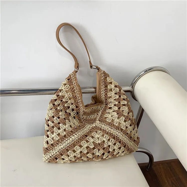 Raffia Seagrass Woven Straw Vacation Sling Bag-Showtown