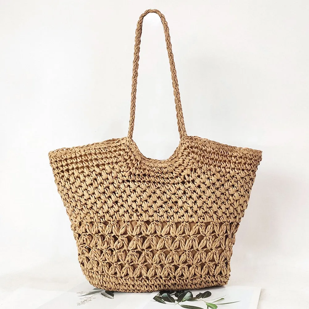 Sand & Straw Woven Bag