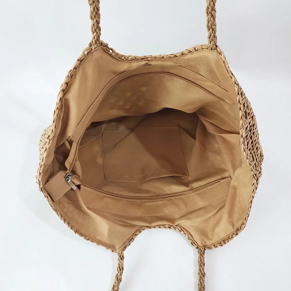 Sand & Straw Woven Bag