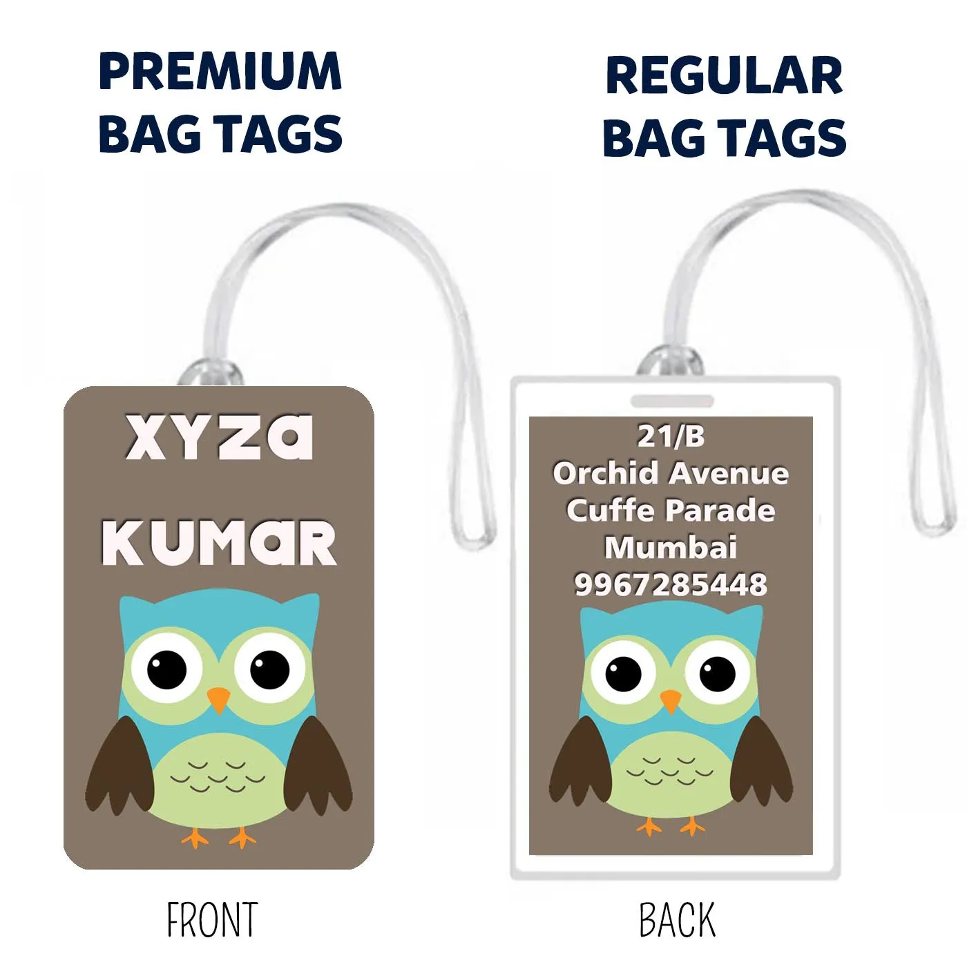 Set of 5 - Turquoise Design Bag Tags