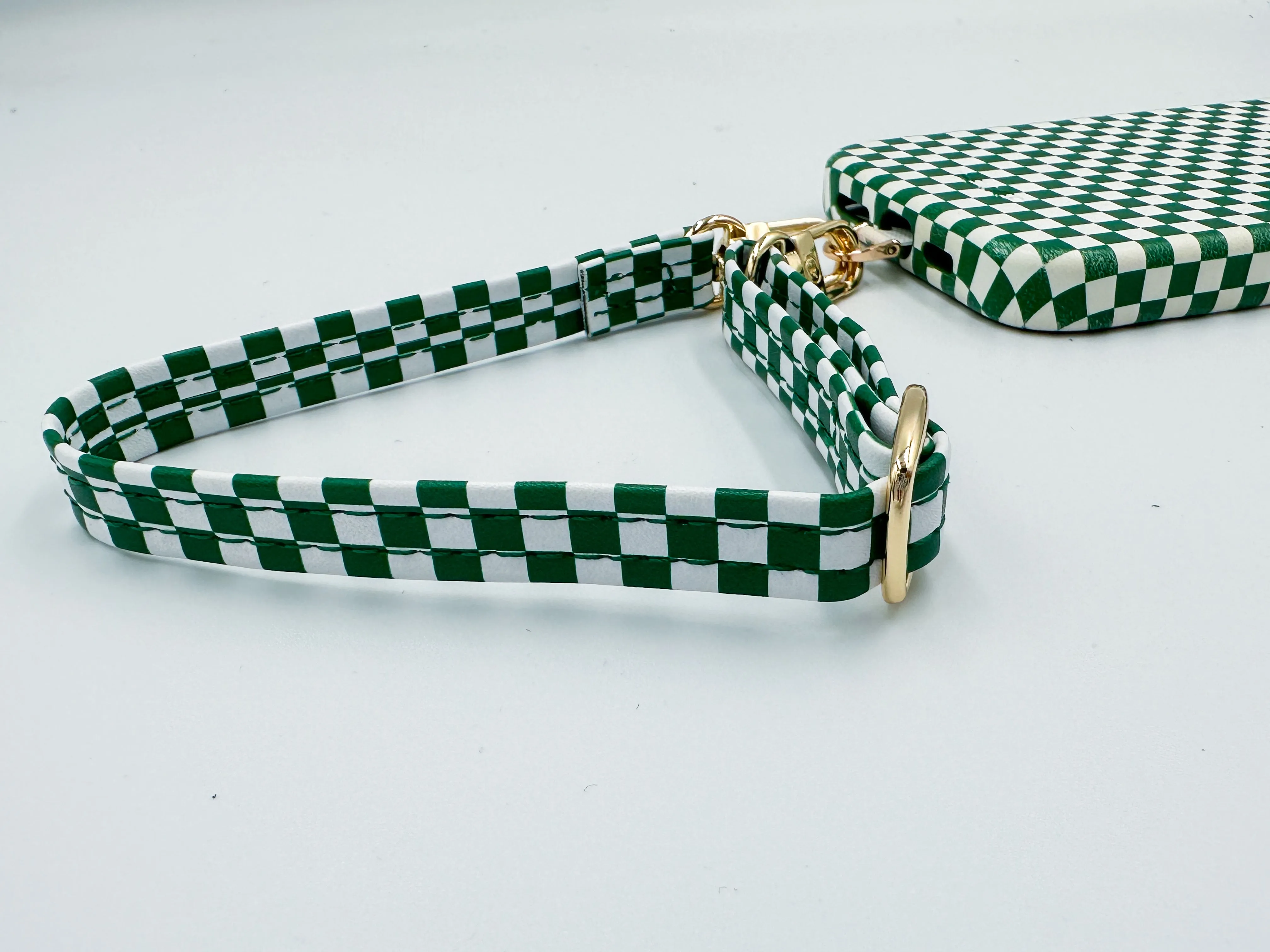 Single Green Checkered Phone Strap - Final Sale