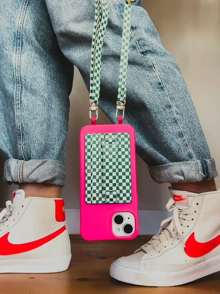 Single Green Checkered Phone Strap - Final Sale