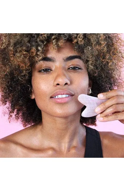 Skin Gym Rose Quartz Crystal Sculpty Heart Gua Sha Tool