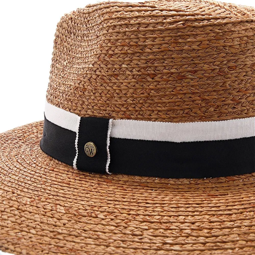 South Beach - Walrus Hats Natural Raffia Straw Fedora Hat