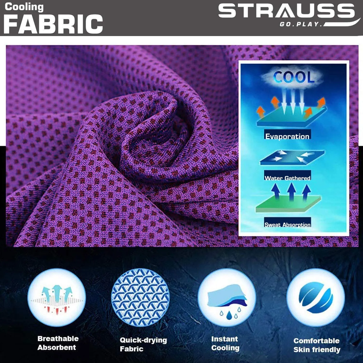 Strauss Yoga Mat (Floral) 10 MM NBR, Yoga Block (Purple) Pair, Anti-Slip Yoga Towel (Blue) and Yoga Belt (Blue)